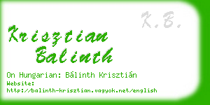 krisztian balinth business card