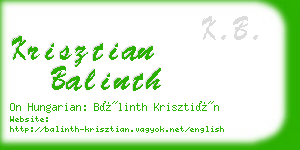 krisztian balinth business card